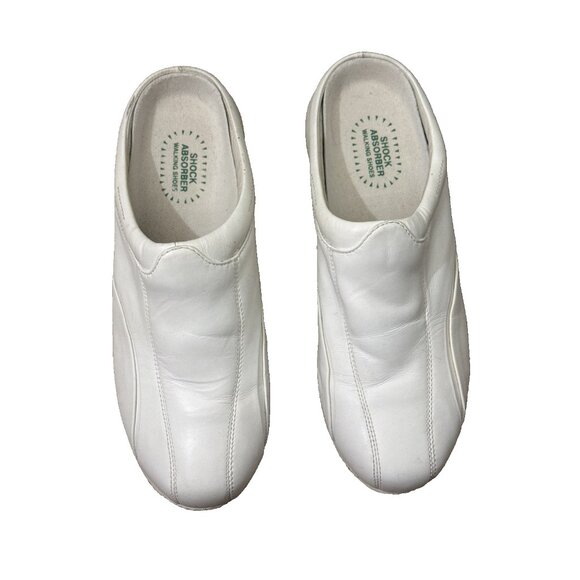 Propét Shoes - Propet Shock Absorber Women White Leather Mules Slip On Shoes Size 8.5